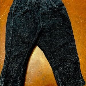 Girls Black sparkle pants by tea collection, size 12 to 18 months